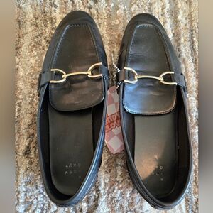 a new day Black Loafers with Gold Accents